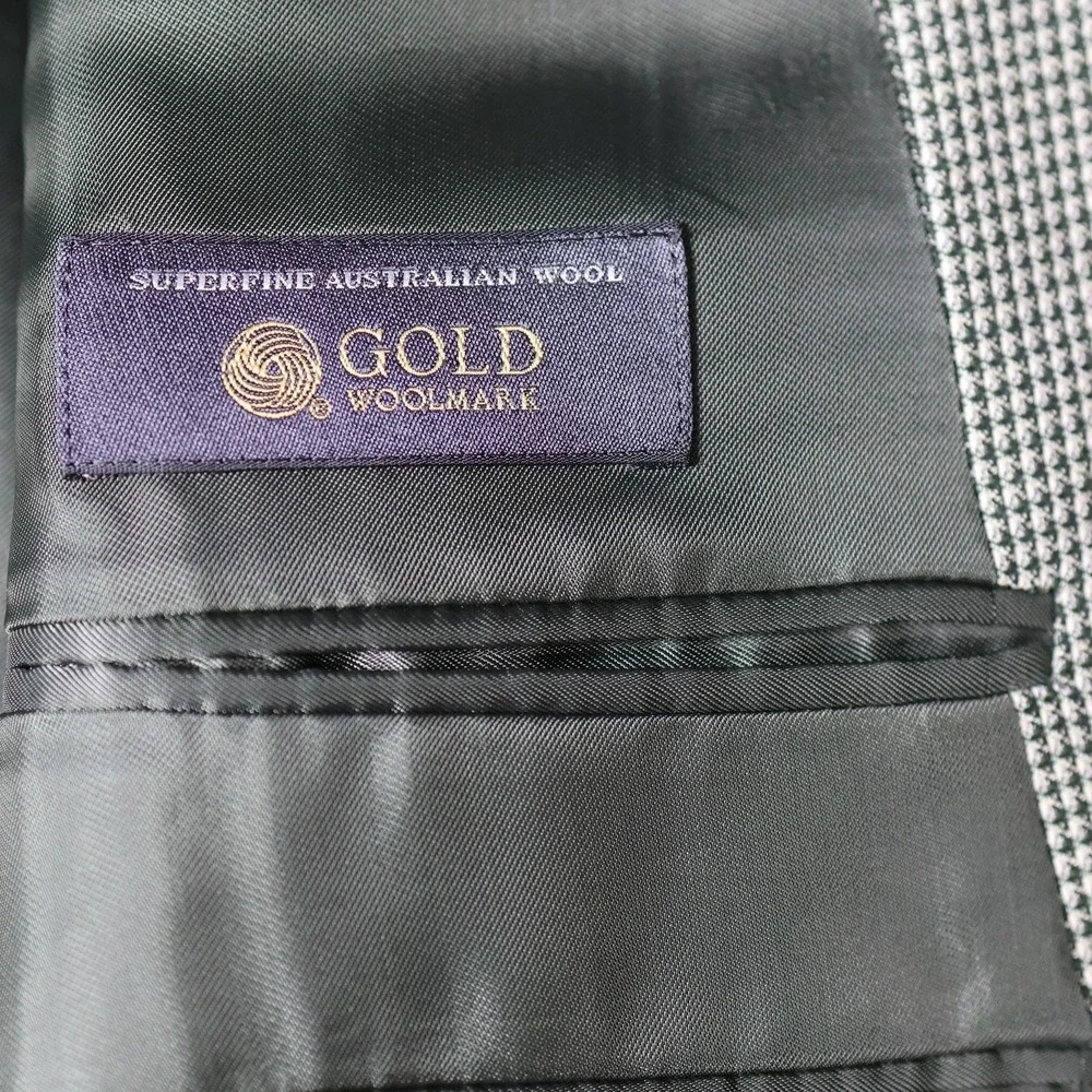 Ermenegildo Zegna Sport Coat Men 46 Green Check Two-Button Australian Wool Italy